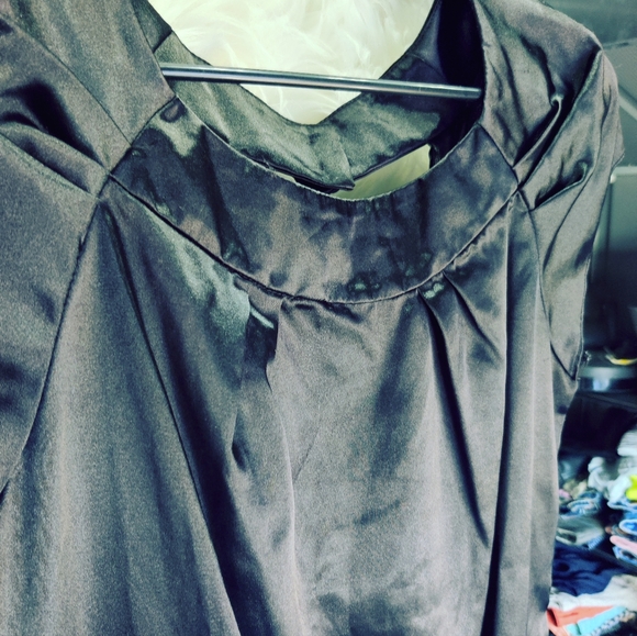 SILKY *M* OPEN Keyhole back CLASSY Cocktail Little Black Dress - Picture 5 of 8